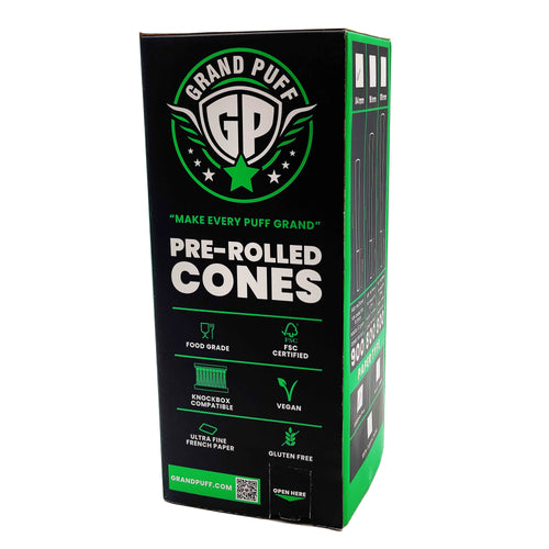 Grand Puff Premium Classic Organic Hemp Pre-Roll Cones (98mm / 26mm filter) | Box of 800